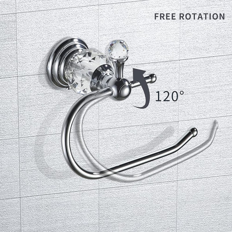WOLIBEER Crystal Toilet Paper Holder, Polished Chrome Tissue Paper Holder
