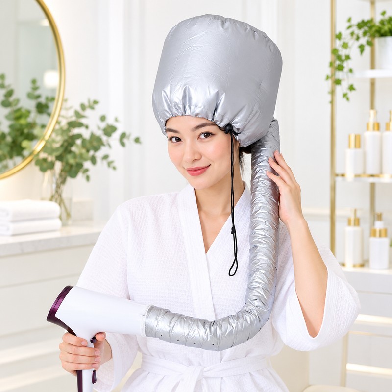 Reusable Hair Dryer Bonnet Cap for At-Home Hair Drying –