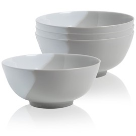 Melamine Serving bowls | Extra Durable Melamine Pasta, Salad Bowl | Shatter-Proof and Chip-Resistant | Dishwasher Safe, BPA Free | Lightweight Dinnerware Set of 4 | Perfect for Parties, Picnics, BBQ