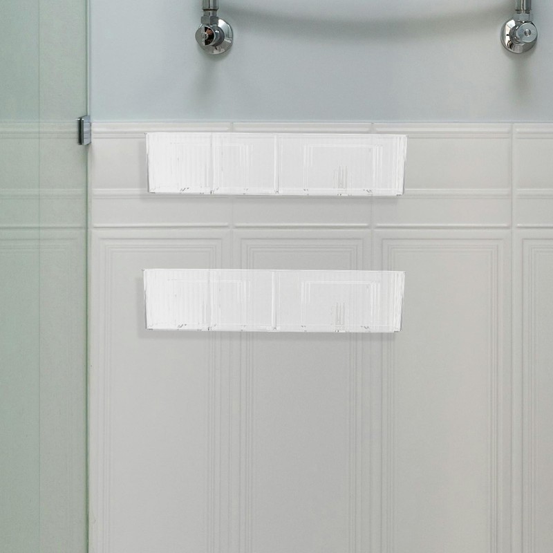 ULTECHNOVO 2pcs Wall Mounted Bathroom Organizer Acrylic Makeup Storage Bin
