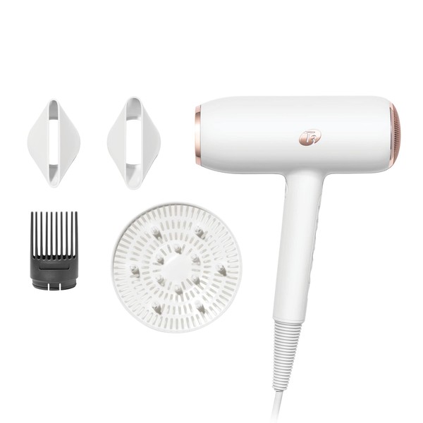 T3 Featherweight StyleMax Professional Ionic Hair Dryer with Custom Heat Automation & 4 Attachments,Fast Drying,Lightweight with 5 Heat & 3 Speed Settings,2 Concentrators,Diffuser & Smoothing Comb