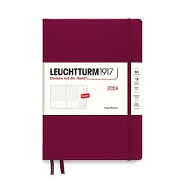 LEUCHTTURM1917 - Week Planner 2024 with extra booklet, Composition (B5) Hardcover, Port Red (Jan 1 - Dec 31, 2024)