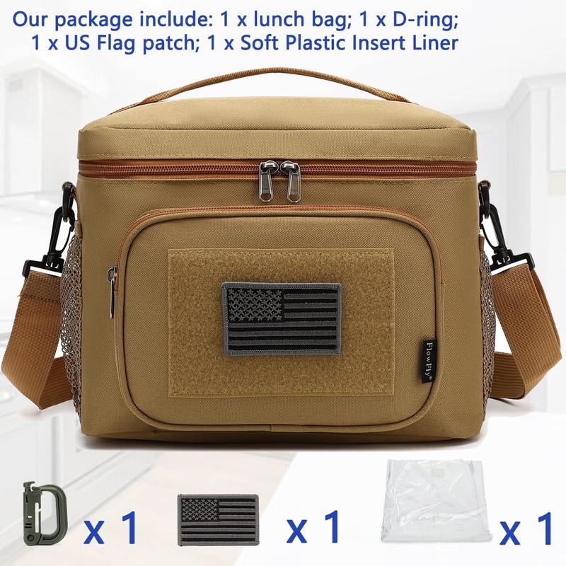 FlowFly Lunch Bag, Insulated Cooler, Thermal Lunch Box Tote with