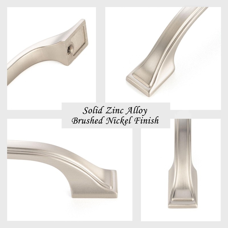 ASKANO 5 Inch Hole Centers, Brushed Nickel Arch Kitchen Cabinet