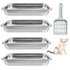 Kitten Litter Box with 1 Scoop,Stainless Steel Small Litter Box,