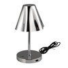 Bloomingville Metal LED Rechargeable Table Lamp with Touch Sensor, Silver
