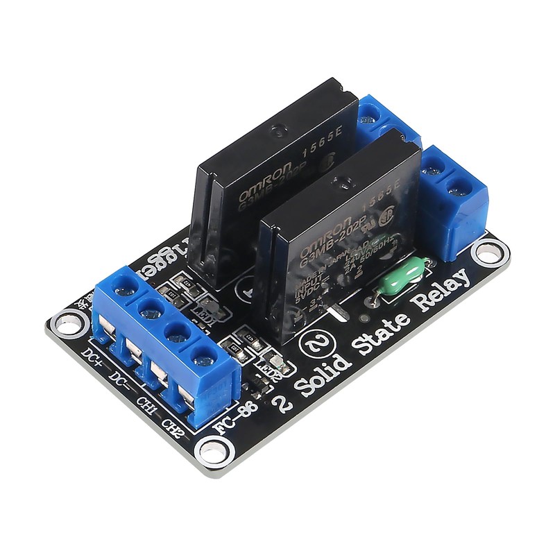 XIITIA 2pcs 5V 2 Channel 2A Solid State Relay Module