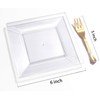 supernal 100pcs Square Dessert Plates with 100pcs Gold Dessert Forks