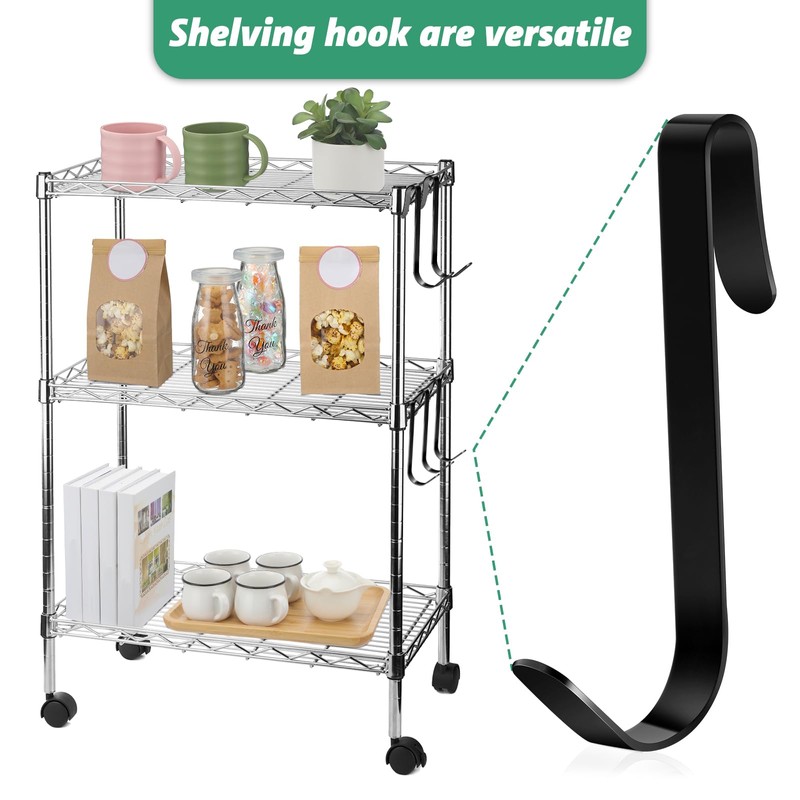 Yaocom 6 Pcs J Hook for Wire Shelving 3.6 Inch