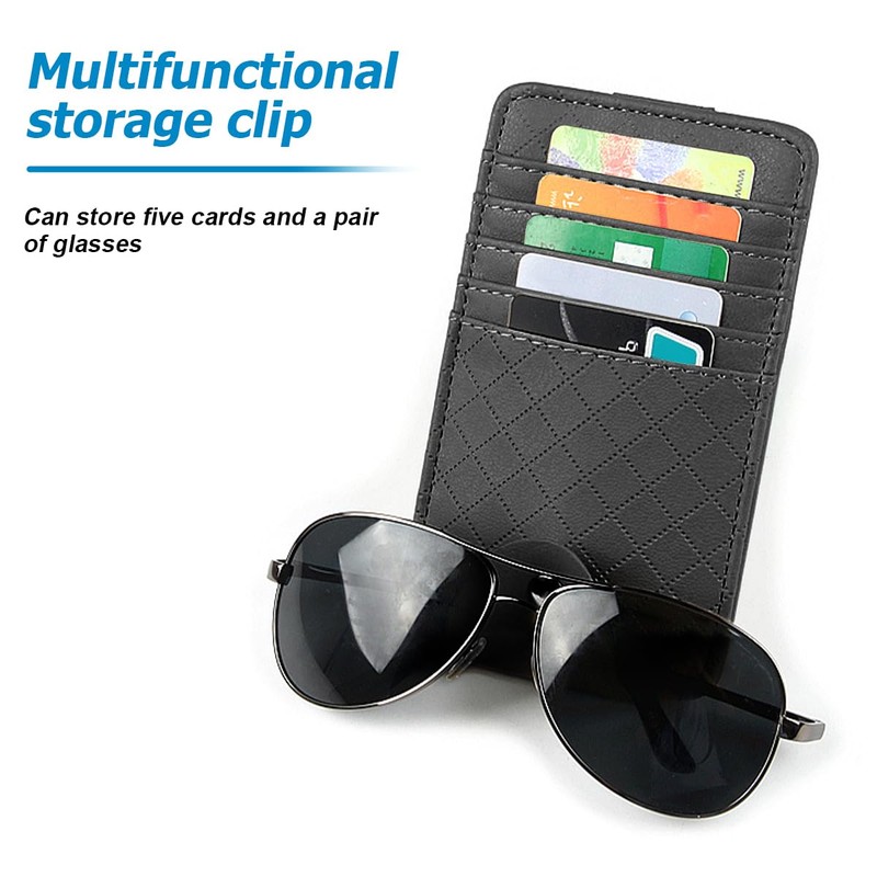 JNNJ Car Multifunctional Storage Bag for Sunglasses, Card Holder, Adjustable