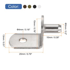 sourcing map Shelf Support Pegs, 100pcs 5mm(1/5") L-Shaped Support Bracket Pegs Shelf Pin with Hole for Furniture Cabinet Closet Shelves Supplies, Multiple Colors