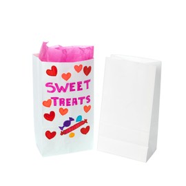 Colorations White Paper Craft Bags, Set of 100, White Paper Bags, Gift Bags Bulk, White Gift Bags, White Lunch Bags, White Lunch Sacks, White Gift Bags, Craft Paper Bag, White Craft Bag