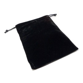 (SAJ) Velour Drawstring Bag Pouch Gift Wrapping Black (6.3 x 4.7 inches (16 x 12 cm) (1 piece)