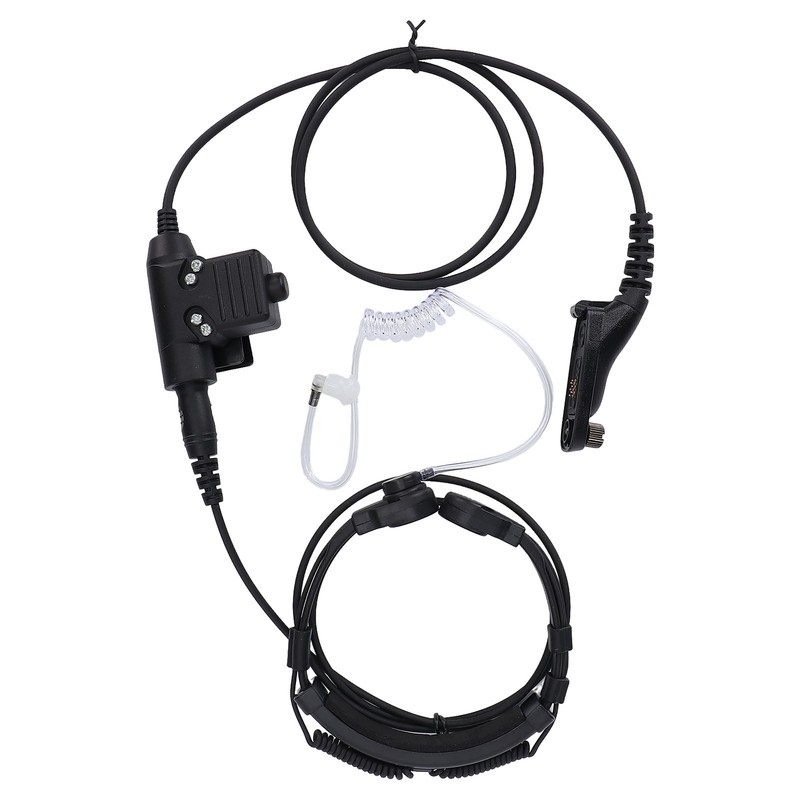 7.1mm Throat Mic Earpiece Retractable Walkie Talkie Headset with U94