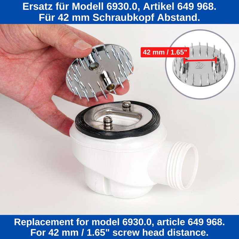 Shower Drain Lid Set with Hair Catcher, Diameter 75 mm,