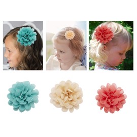 Lawie 20 Pack Silk Large Artificial Chiffon Flower Hair Clips Fabric Floral Brooch Pins Alligator Hairpins Barrettes Wedding Bridal Prom Party Hair Styling Headpieces Accessories for Women Girls Kids