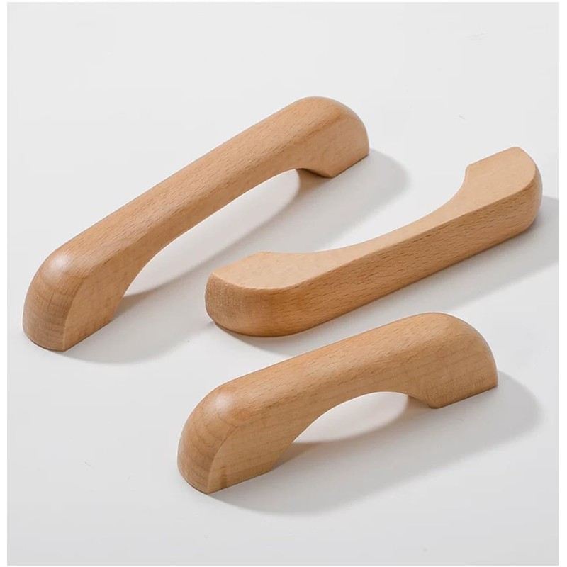 SYZOW 6 Pack Wooden Kitchen Cabinet Handles, 96mm Hole Centers,