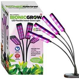 Bell+Howell Bionic Grow Grow Light for Indoor Plants 4 Heads Growing Lamp with 8 Brightness Settings, 3 Light Modes Including Full Spectrum UV Light Growing Plant Light As Seen On TV