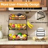 GILLAS 3 Tier Countertop Fruit Basket with 2 Banana Hangers