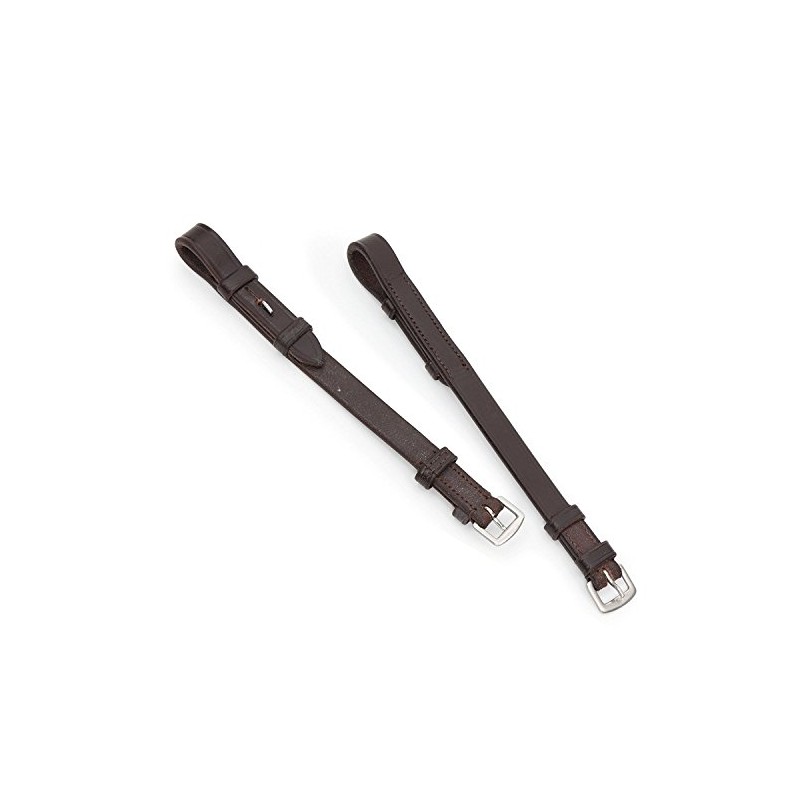 Shires Blenheim Bridle Cheek Pieces with Hook Studs-Havana Full 5/8"
