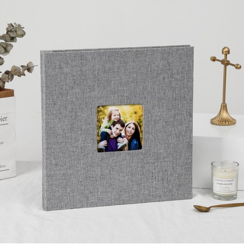Linen Cover Photo Album Self Adhesive Laminated Photo Album with