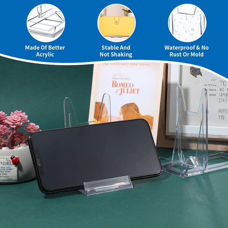 15Pcs Clear Plastic Display Stand, Two Part Adjustable Clear Acrylic