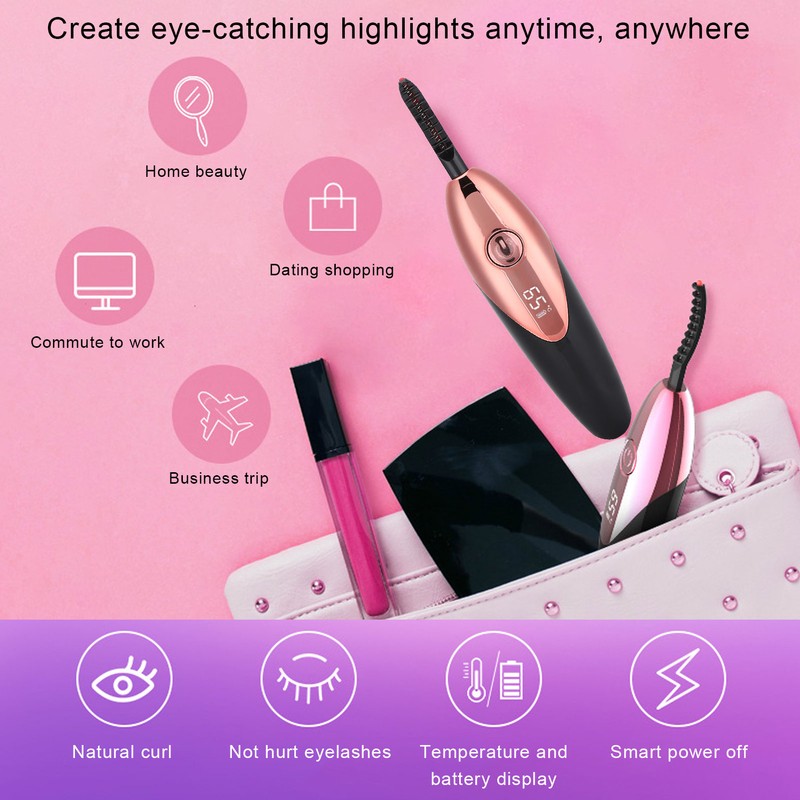 Electric Heated Eyelash Curler Digital Longlasting Electric Eyelash Curler for