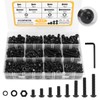 Homwin 512Pcs M6 Bolts and Nuts Kit, M6x10/12/14/16/20/25/30/35mm Button Head