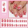 Vopintpy Red Love Heart Press on Nails Romantic Valentine's Day