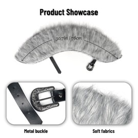 Viking Fur Shawl Collar Medieval Faux Fur Mantle Shoulder Wrap for Women Viking Costume Accessory-Grey