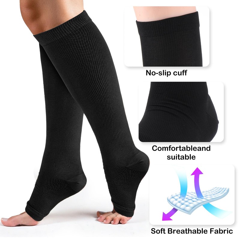 2 Paar Kompressionsstrümpfe Damen,15-20 mmHg Thrombosestrümpfe Damen,Compression Socks Herren,für Krampfadern