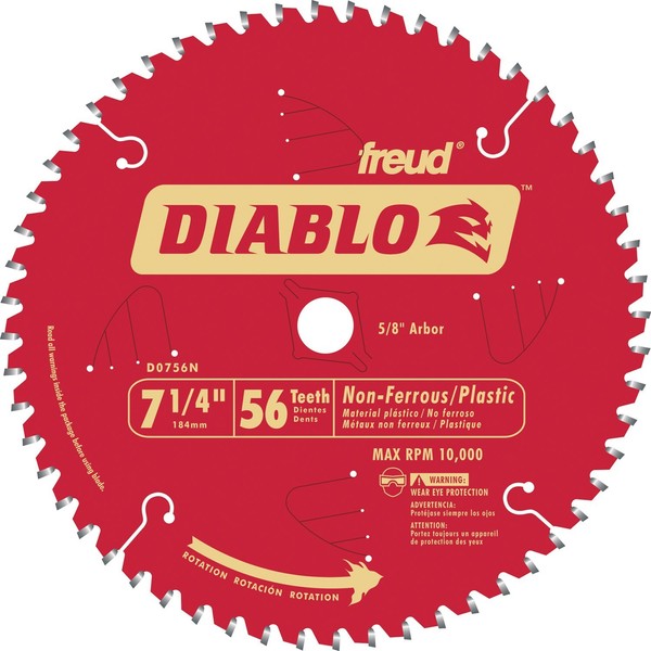 Diablo D0756N 7-1/4" 56T Diablo Non-Ferrous & Plastic Circular Saw