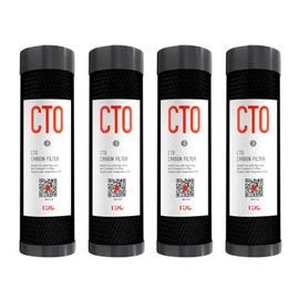 1 Micron 2.5" x 10" Whole House CTO Carbon Water Filter Cartridge Replacement for Countertop System, Compatible with Dupont WFPFC8002, WFPFC9001, FXWTC, SCWH-5, WHEF-WHWC, WHCF-WHWC, 4 Pack