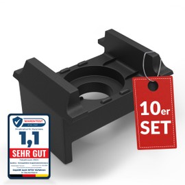 Qualinos 10x High-Quality Double Rod Mat Fence Mounting Accessories Fence Holder UV Stabilised Anthracite 7016 for 40 x 60 mm Fence Posts Double Rod Mat Holder Made in Germany