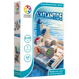 SmartGames - Atlantis - Thinking Game - Puzzle - 60 Challenges 3D Level Easy to Hard - Escape Before Staying - 1 Player - from 8 to 99 Years, White