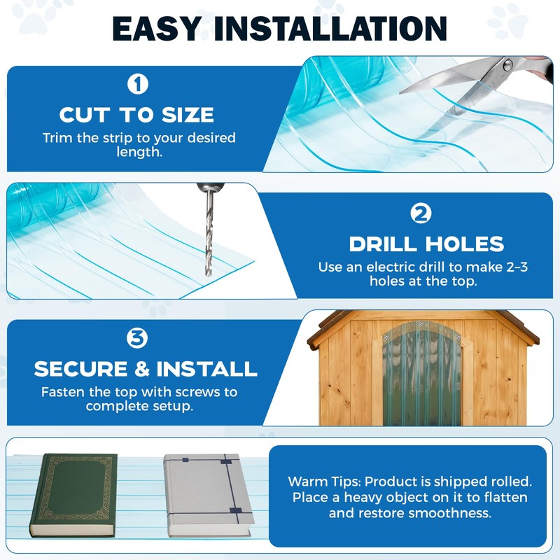 15.7 in x 4.9 ft Dog Door Replacement Flaps, Transparent