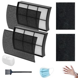 PECOMFIL Replacement Filter Compatible with PureZone Breeze Tabletop Air Purifier PECOMPAP, 2-Pack H13 True HEPA Filters + 4 Activated Carbon Pre-Filters, 2-in-1 High Efficiency Filtration System