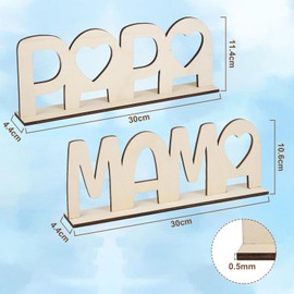 COCHIE Set of 2 Mum Dad Gift Wooden Letters Craft Set Dad Mum Birthday Gift Wooden Names Painting and Photos Sticking Wooden Names Painting and Photos