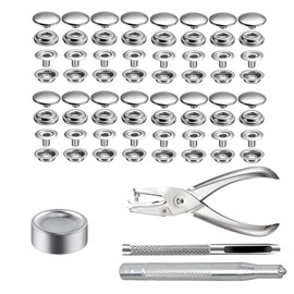 200 Pcs Leather Snap Fasteners Kit,15mm Heavy Duty Snap Button Press Stud Cap with Pliers and 3 Setting Tools for Boat Cover, Sewing Leather Clothes, Bags,Jeans Wears,DIY Craft