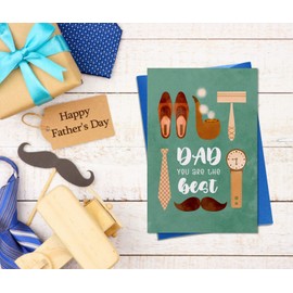WhatSign Fathers Day Cards for Dad Happy Father's Day Gifts You Are the Best Dad Greeting Card for Dad Daddy Husband from Daughter Son Wife Kids Dad Fathers Day Gift‘s Card Birthday Card with Envelope