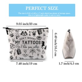 GJTIM Tattoo Lover Gift Tattoo Artists Gift Don’t Worry My Tattoos Don’t Like You Either Zipper Pouch Makeup Bag for Tattooer (My Tattoos Bag)