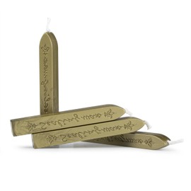 Mceal Sealing Wax Stick with Wick Flower De Luce of France Retro 10 Pieces Pack(Olive Green)