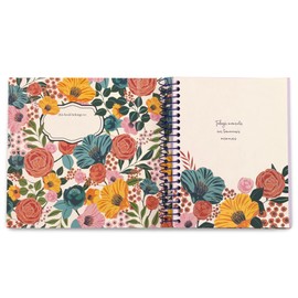 Steel Mill & Co 5 Year Journal for Daily Reflection and Mindfulness, One Line A Day Journal Memory Book, 8.5 x 7.5" Large Daily Journal, Gratitude Journal for Women, Garden Blooms Cream