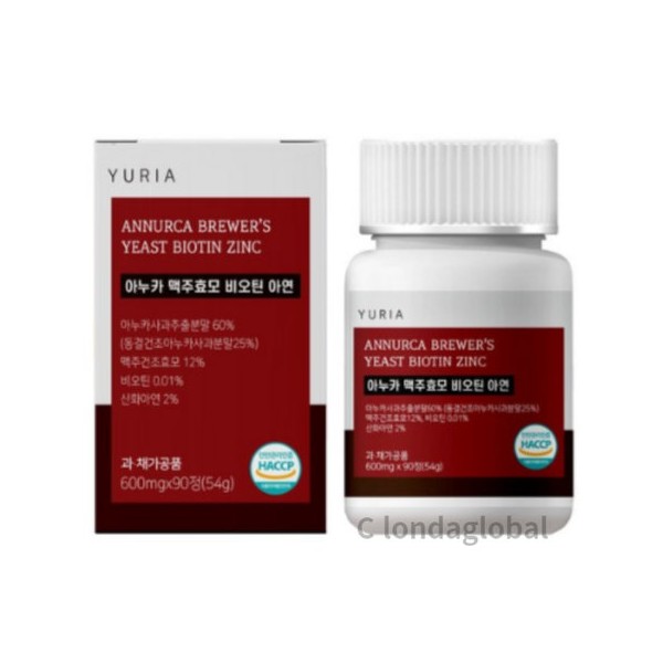 Yuria Anuka Apple Brewer&#39;s Yeast Biotin Zinc 600 90 tablets