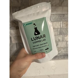 Lunar Coffee Lab Half Caff Organic Dark Roast Coffee - Half Decaf Mountain Water Process Guatemala Half Fair Trade Volcanic Colombia - Dark Roast Whole Bean Coffee (8oz)