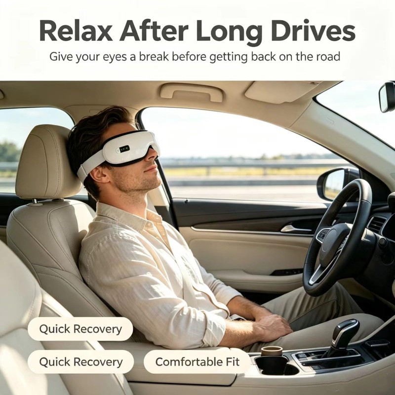 Eye Massager with Heat，Foldable Bluetooth Eye Mask，Eye Mask for Eye