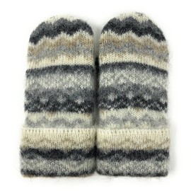 Cozy Knitted Warm Bernie's Wool Mittens 100% Icelandic Wool Fleece Lined by Freyja Canada