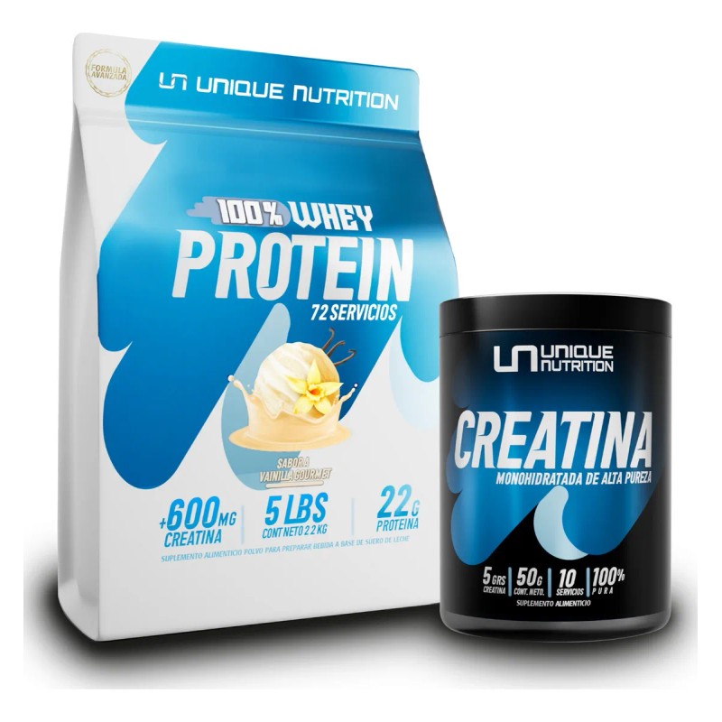 Proteina 100% Whey 2.2 Kg Adicionada Con Creatina Unique N