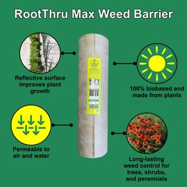 RootThru Max Weed Barrier, 3FTx25FT, Natural, Eco-Friendly, Heavy-Duty, Durable, Landscape Fabric, Garden Ground Cover, Paper Mulch, Gardening Weed Mat, Geotextile Fabric, Weed Blocker