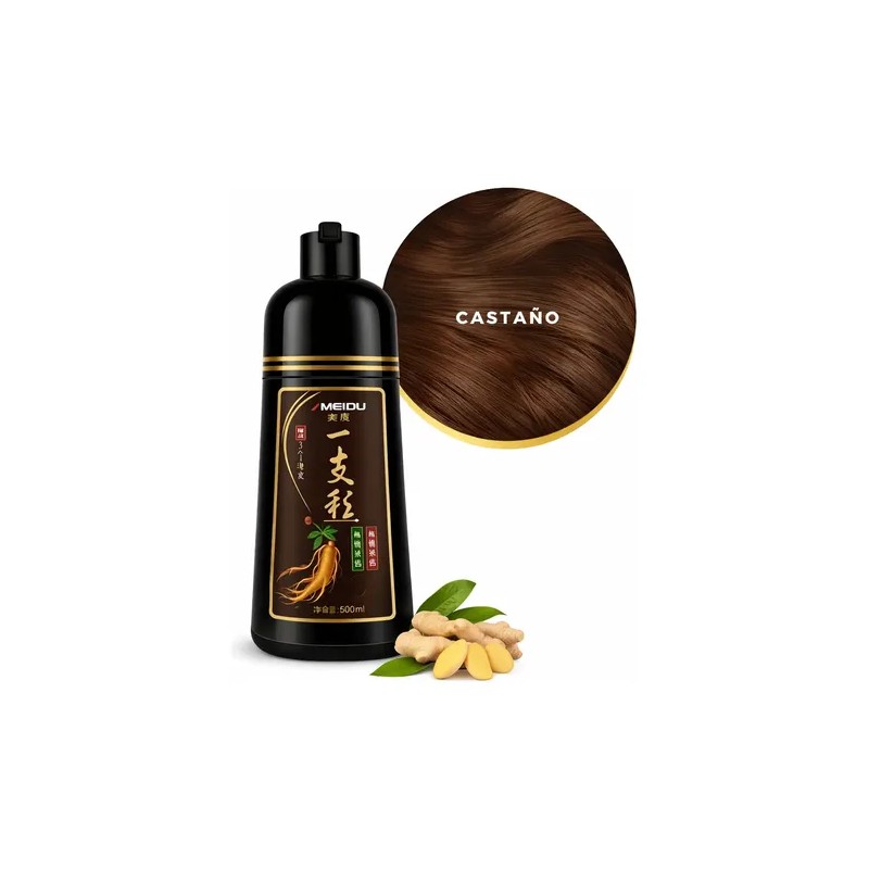Shampoo Tinte Instantáneo Cubre Canas Natural Jengibre 500ml